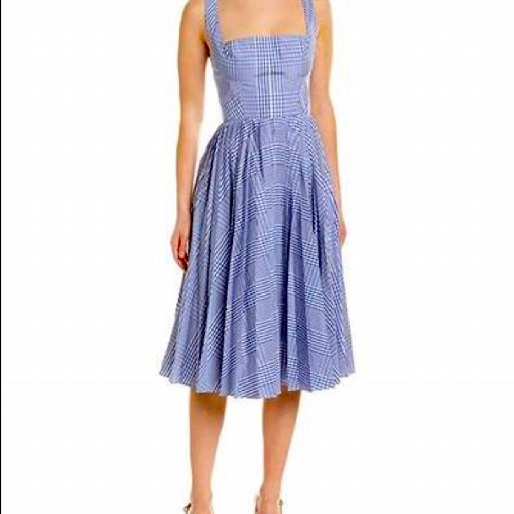 Lela Rose pleated gingham dress-NWT